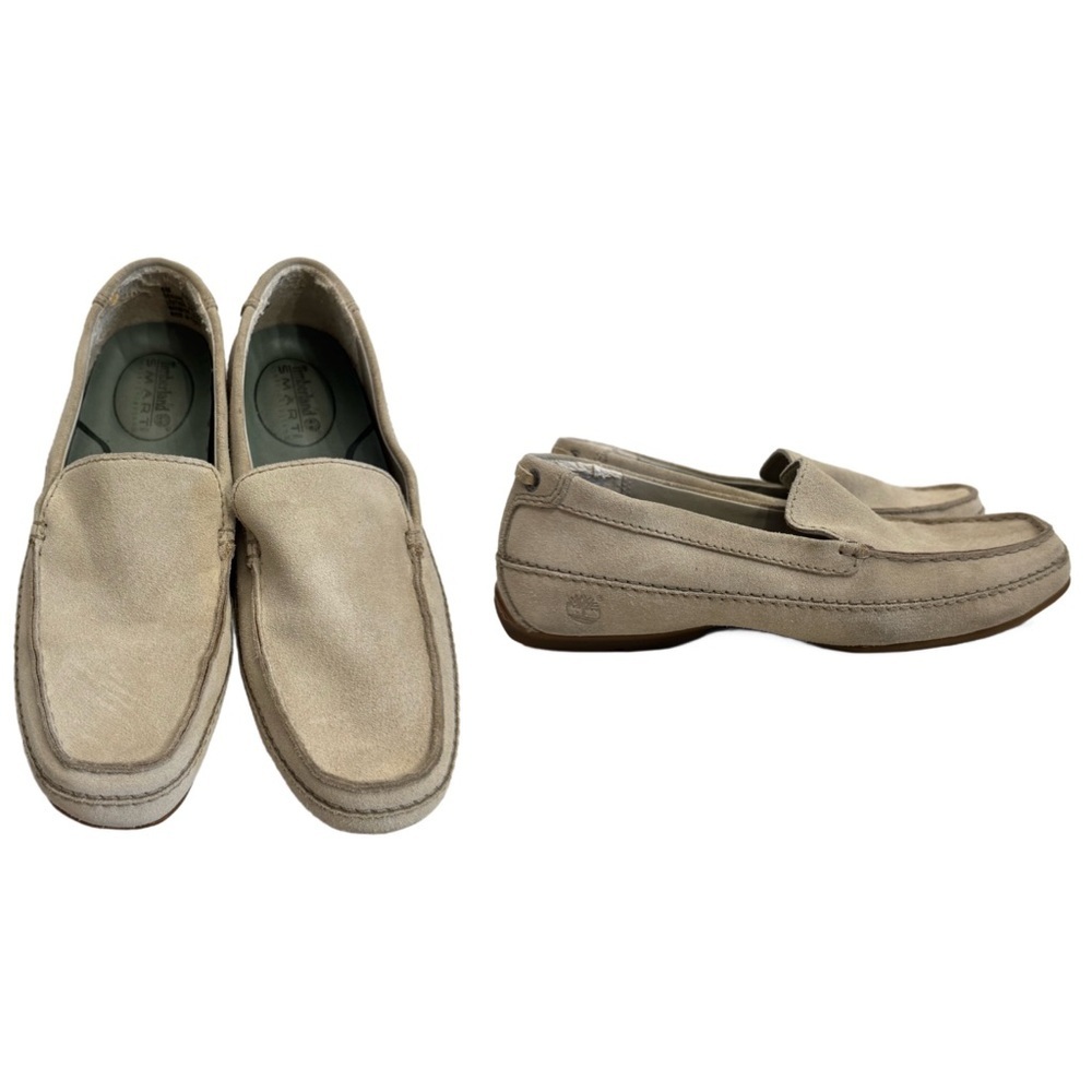 Timberland Smart Comfort Shoes Size 6 Tan Suede Slip On Moccasin Driving Shoes